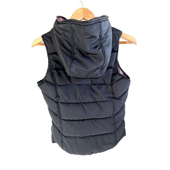 ZARA Black & Plaid Winter Puffy Vest XS - Picture 6 of 10